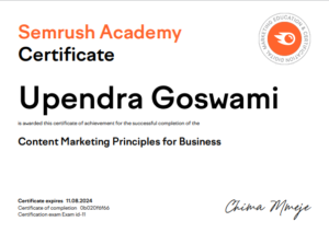 SEMrush certified