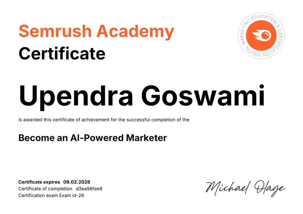 AI Powered SEO Expert Certification